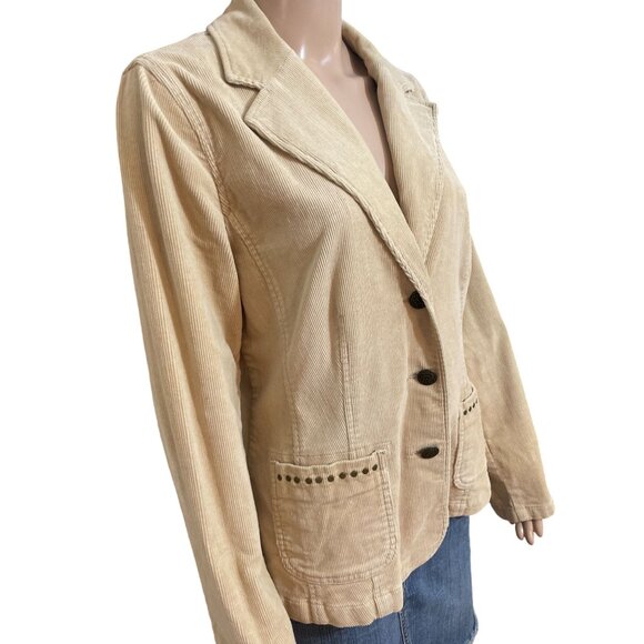 Style & Co Beige Corduroy Jacket Size Medium - Picture 2 of 3
